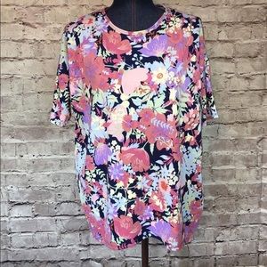 NWT LuLaRoe Irma XXS Floral Design Tunic Shirt